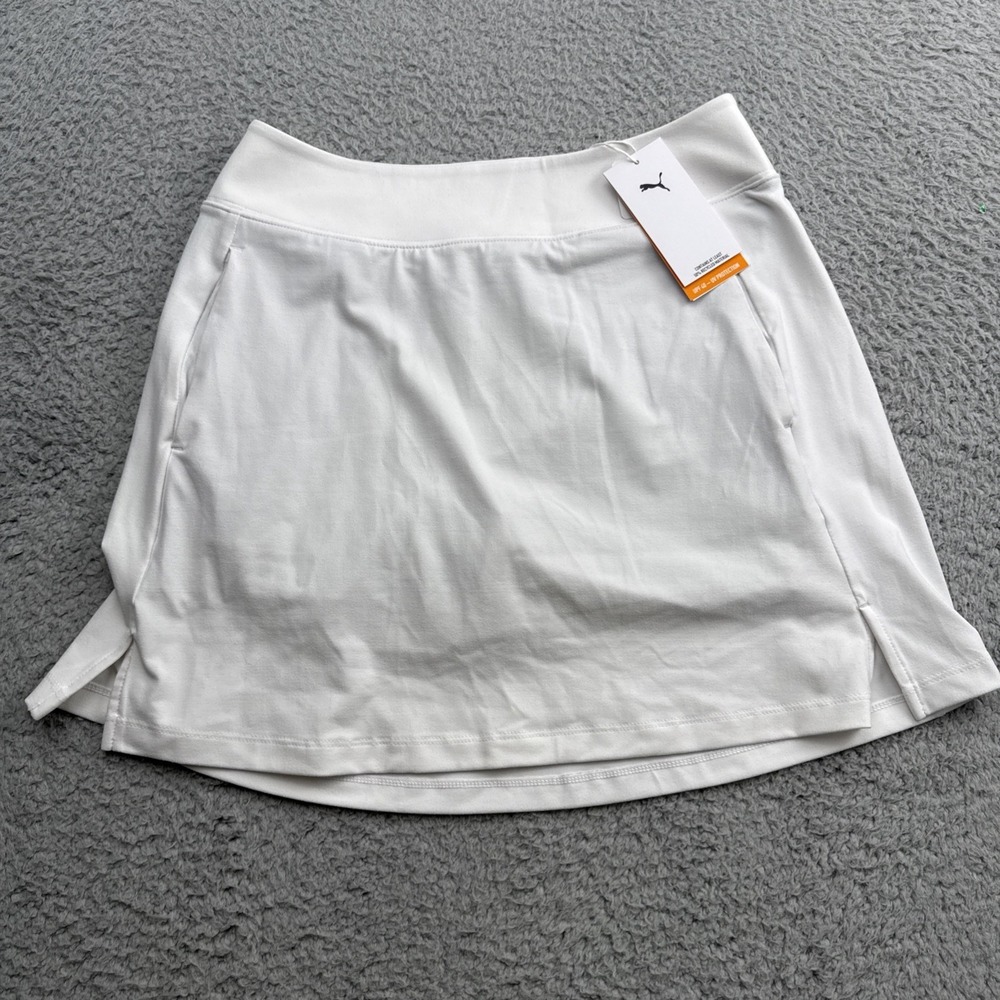 Puma Skort Womens Small White Cloudspun Luna 16" Golf Tennis 635031 01